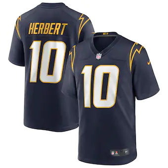 mens nike justin herbert navy los angeles chargers alternat